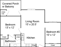 2 bedroom retirement apartment floorplan
